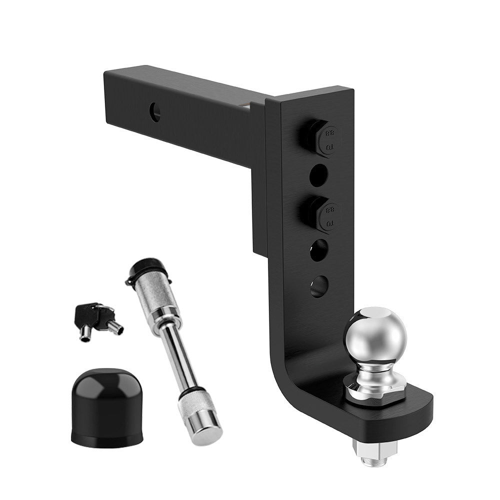 SAN HIMA Adjustable Towbar drop Tow Bar Ball Mount Tongue 2" Hitch Trailer 6000LBS 4WD Car