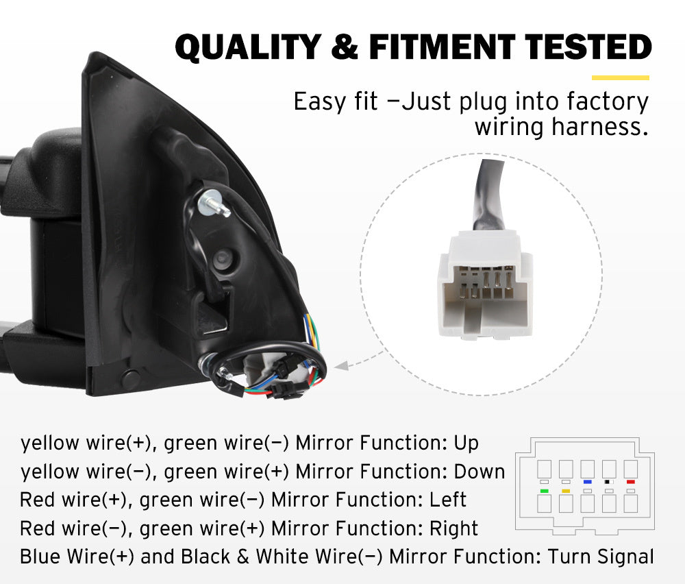 SAN HIMA Pair Towing Mirrors for Ford Ranger MK PX PX2 PX3 XL XLT XLS Wildtrak 2012-MY2021