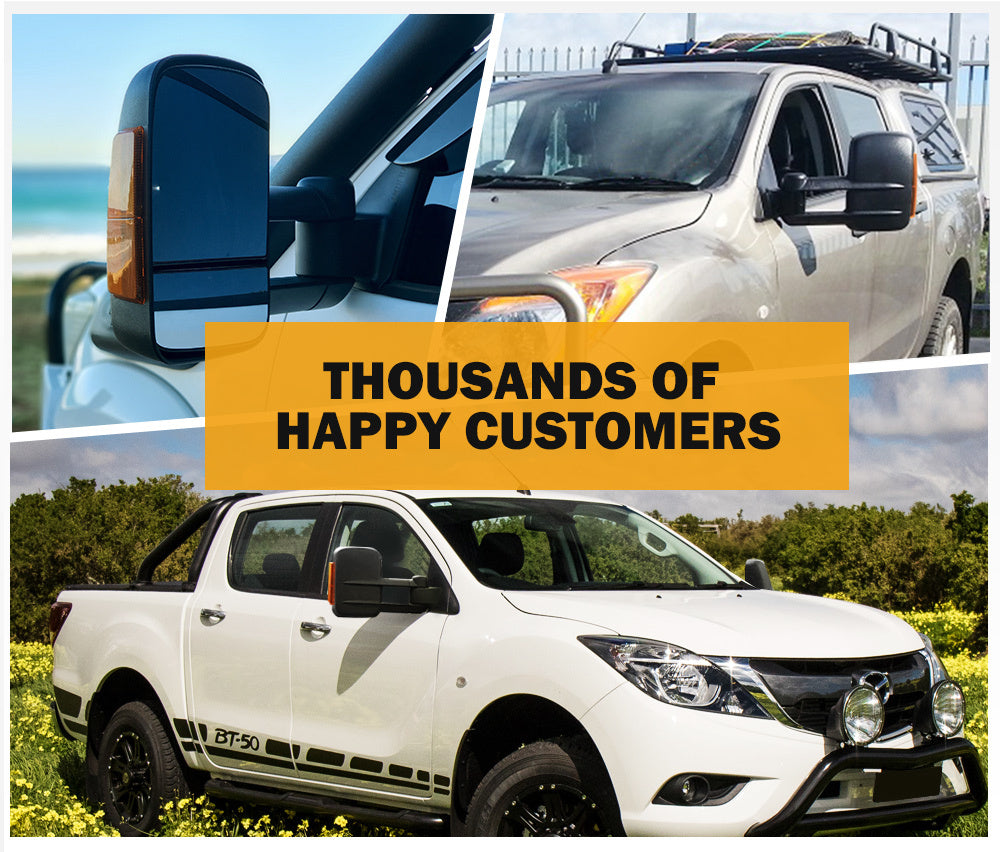 SAN HIMA Pair Towing Mirrors Extendable for Mazda BT-50 2012 to Mid-Year 2020