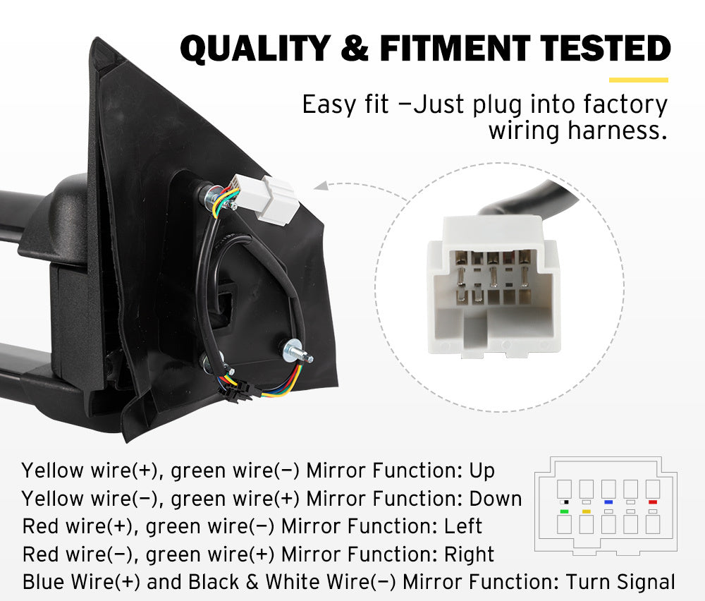 SAN HIMA Pair Towing Mirrors Extendable for Mazda BT-50 2012 to Mid-Year 2020