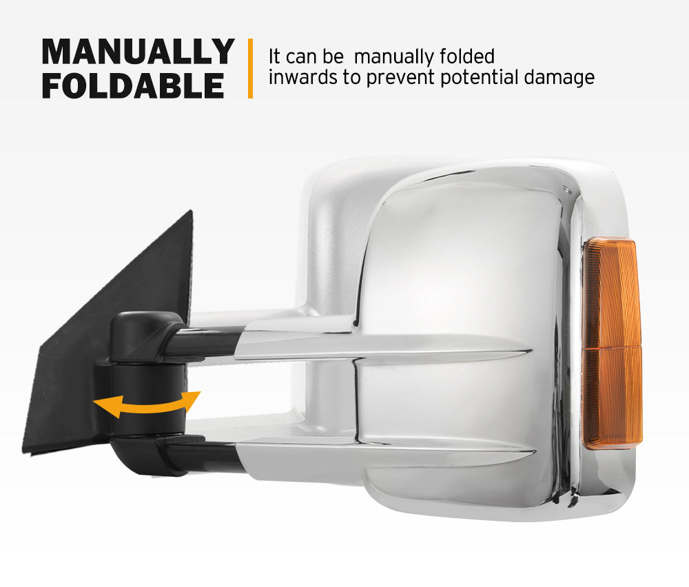 SAN HIMA Pair Towing Mirrors for Mazda BT-50 2012 to Mid-Year 2020 W/ Indicators