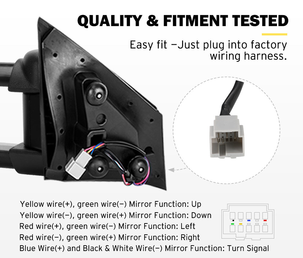 SAN HIMA Pair Towing Mirrors for Mazda BT-50 2012 to Mid-Year 2020 W/ Indicators