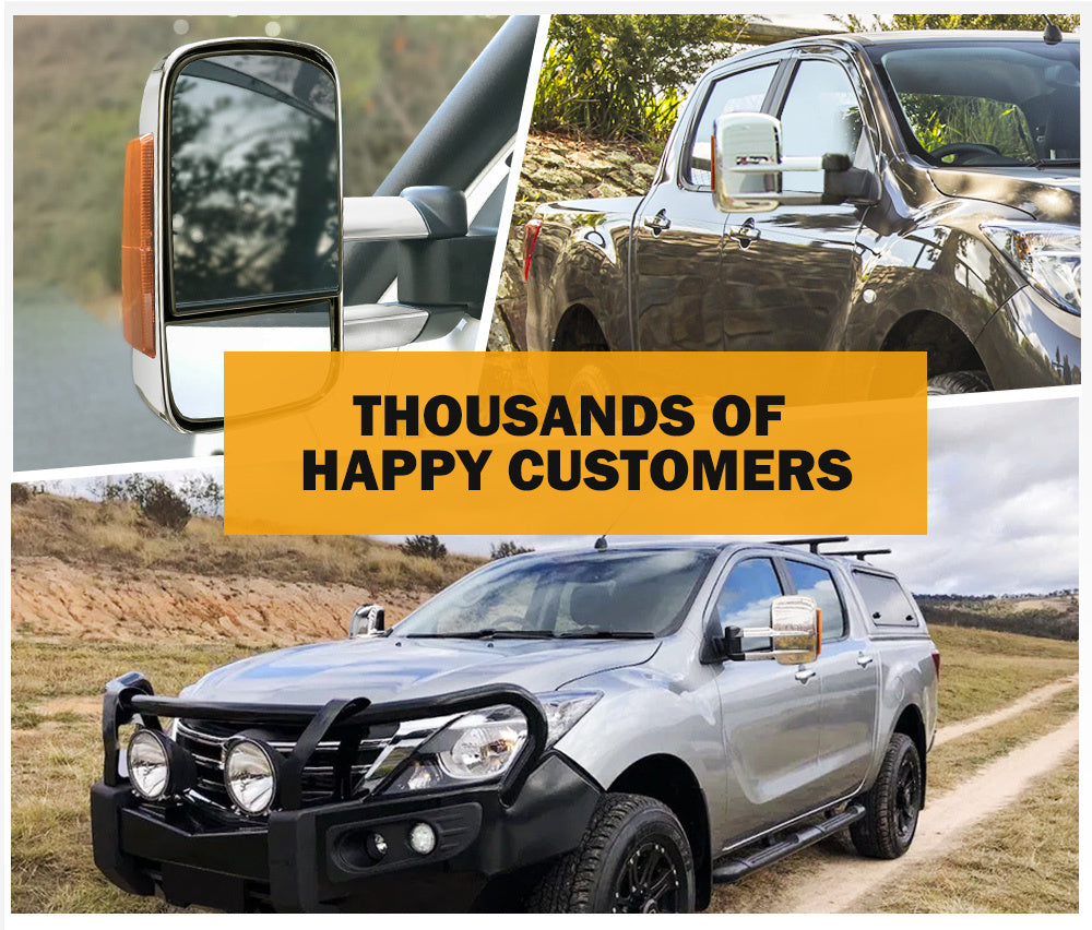 SAN HIMA Pair Towing Mirrors for Mazda BT-50 2012 to Mid-Year 2020 W/ Indicators