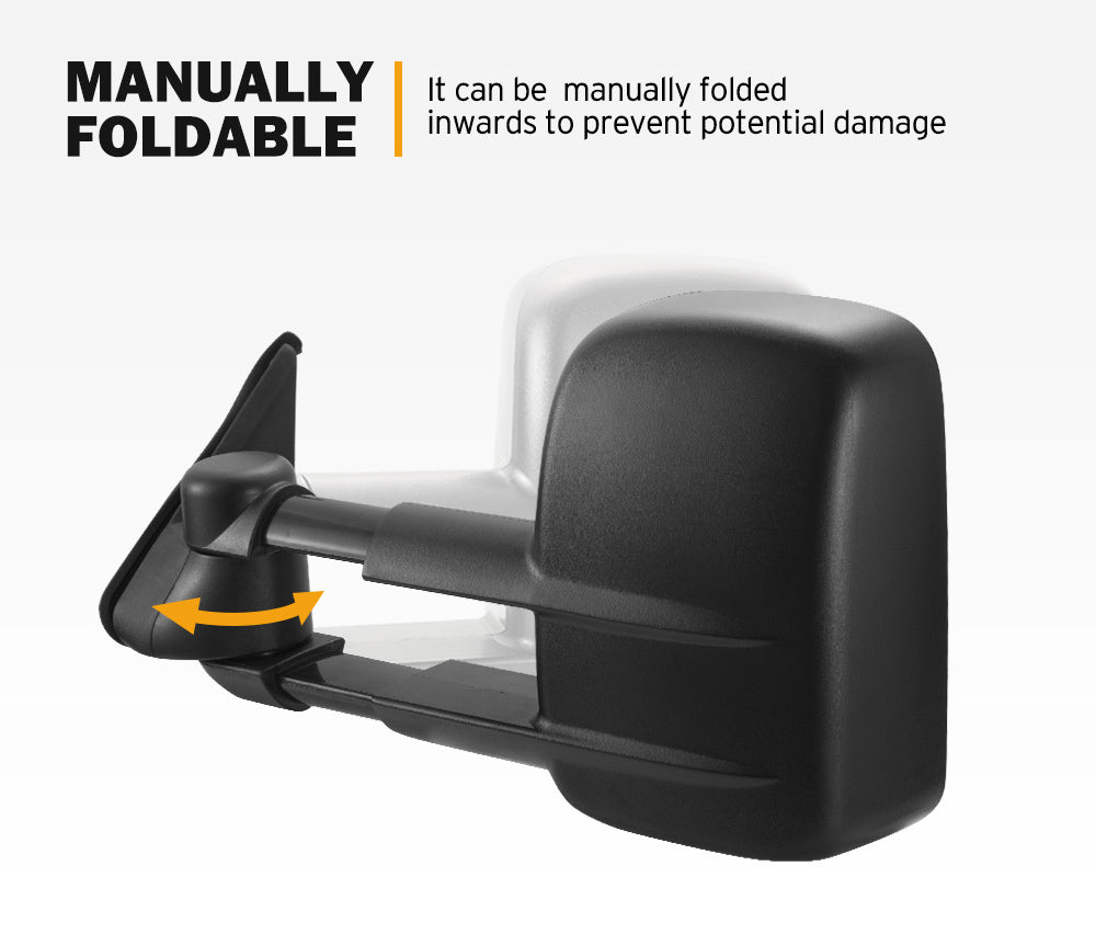 SAN HIMA Pair Towing Mirrors fit Nissan Patrol GU Y61 1997- 2016 Black