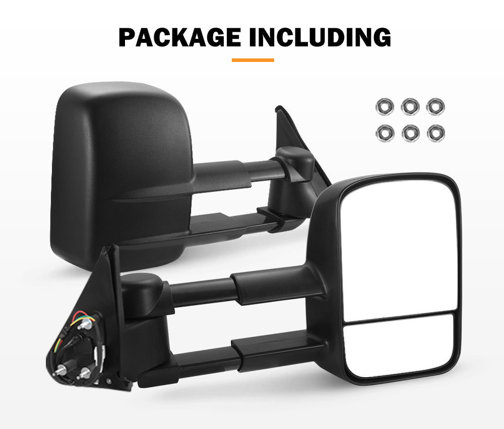 SAN HIMA Pair Towing Mirrors fit Nissan Patrol GU Y61 1997- 2016 Black