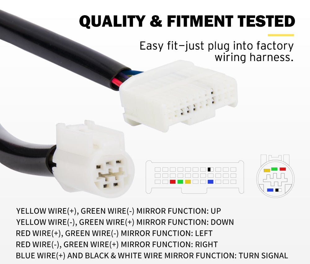 SAN HIMA Pair Towing Mirrors for Toyota Landcruiser 200 Series 2007-2021 with Indicator