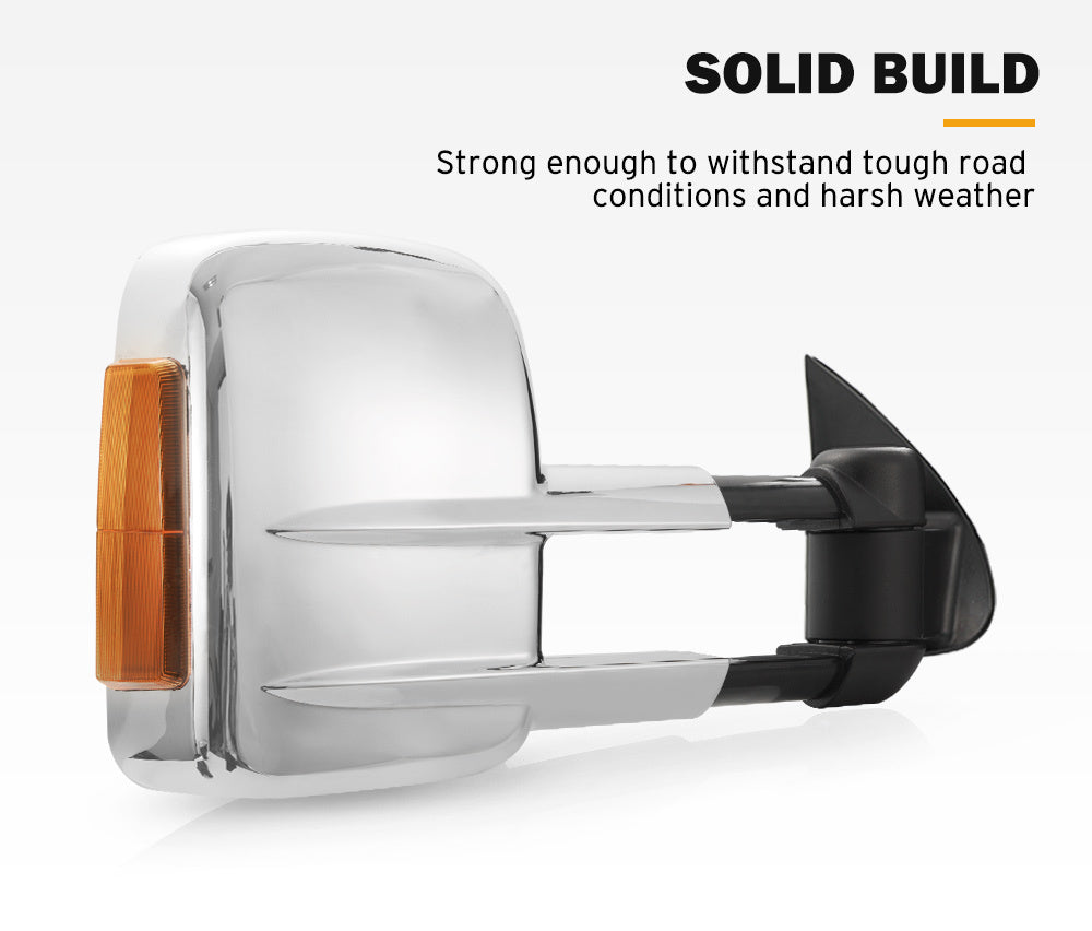 SAN HIMA Pair Towing Mirrors for Toyota Hilux 2005-2015 Chrome