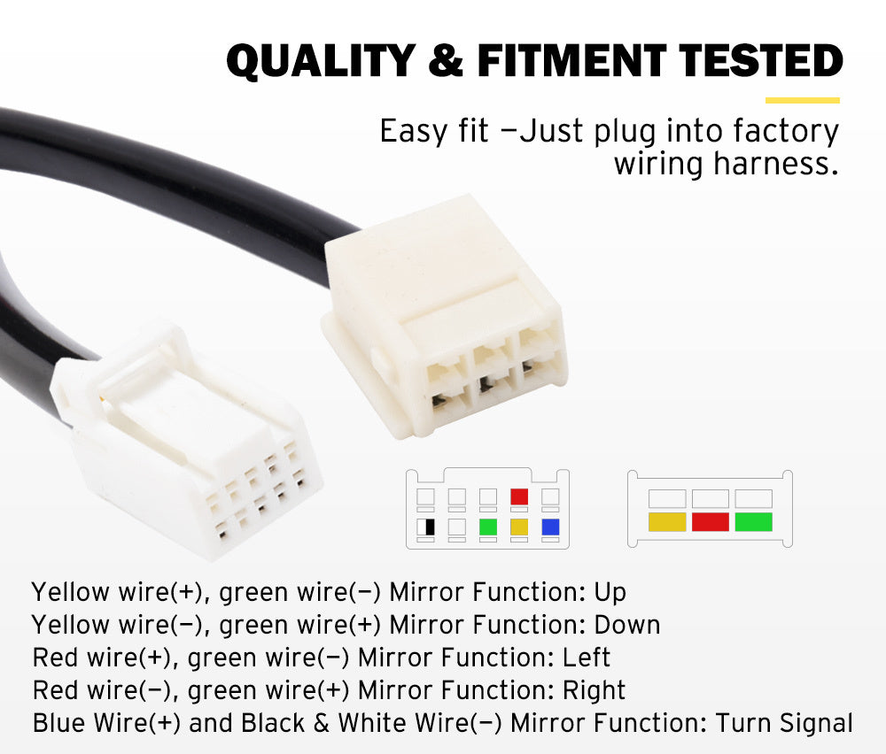 SAN HIMA Pair Towing Mirrors for Toyota Hilux 2005-2015 Chrome