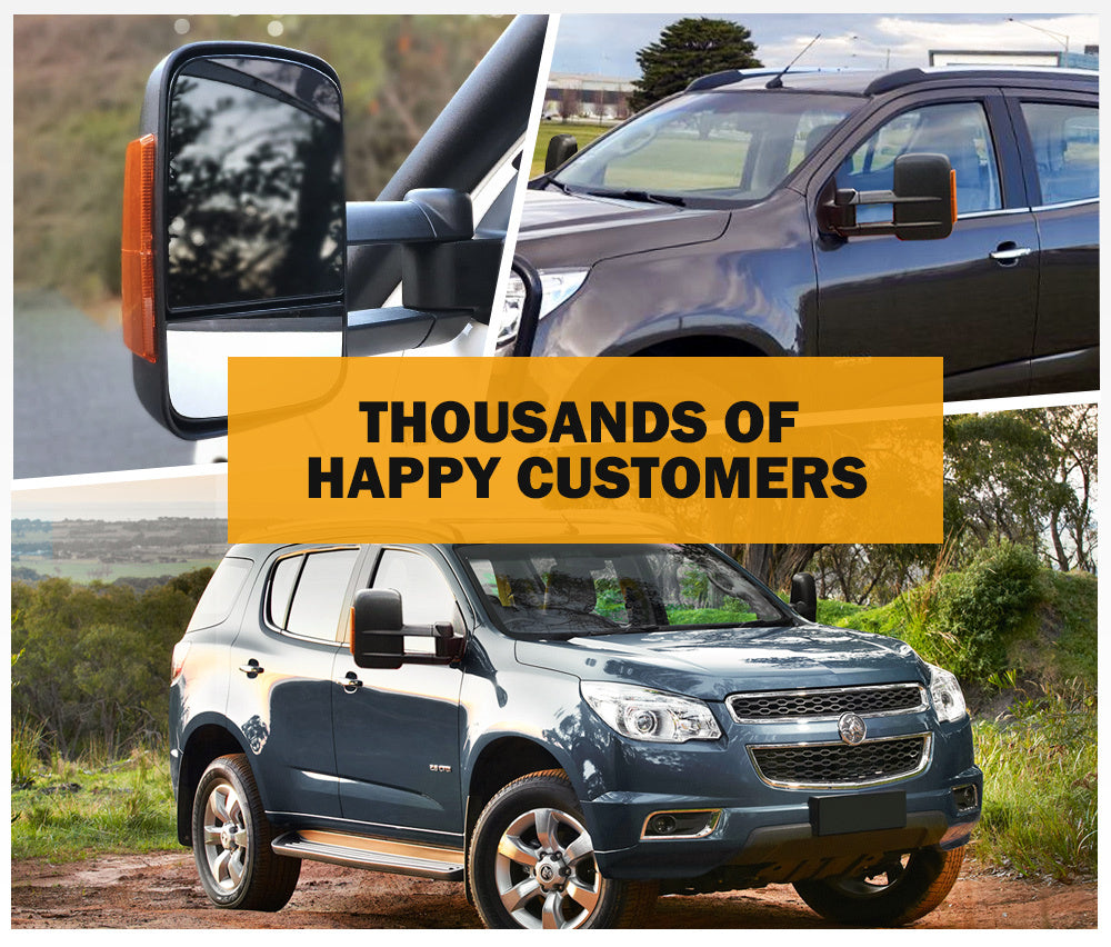 SAN HIMA Pair Towing Mirrors Extendable for Holden Colorado7 MY2013-MY2016 Black