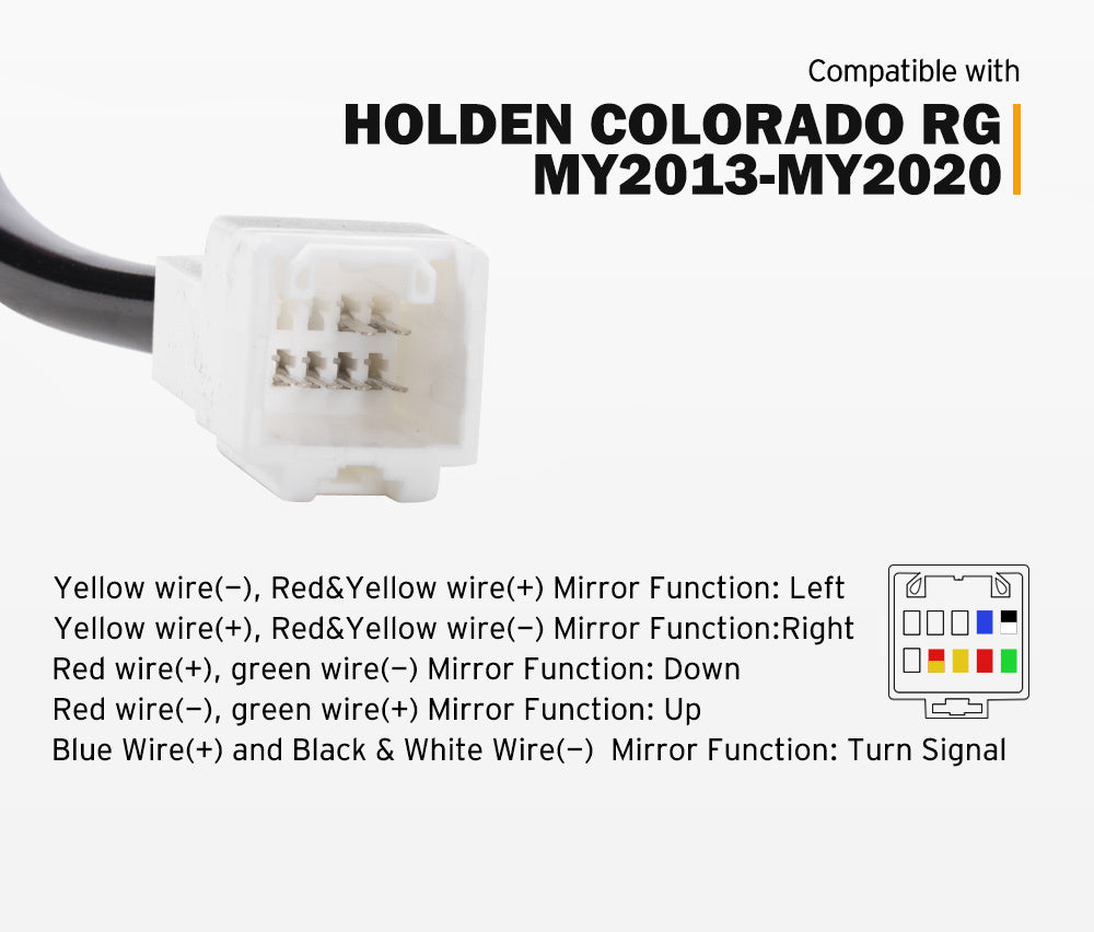 SAN HIMA Pair Extendable Towing Mirrors for Holden Colorado RG MY2013-MY2020