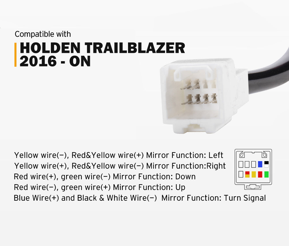 SAN HIMA Pair Towing Mirrors for Holden Trailblazer 2016 to Current