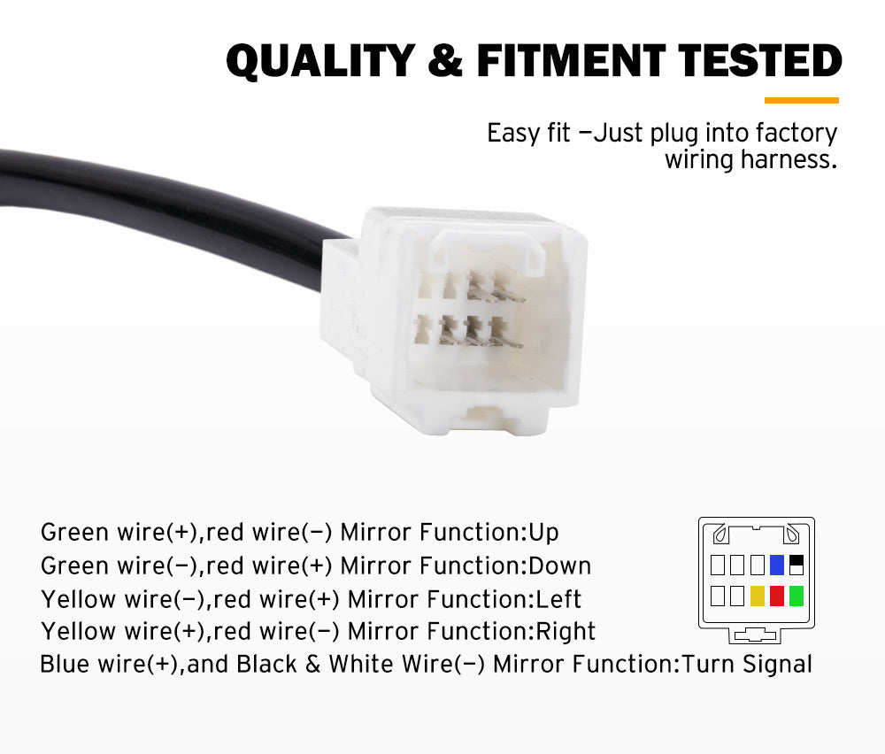 SAN HIMA Pair Towing Mirrors for Isuzu MU-X MY2013-MY2019 Black