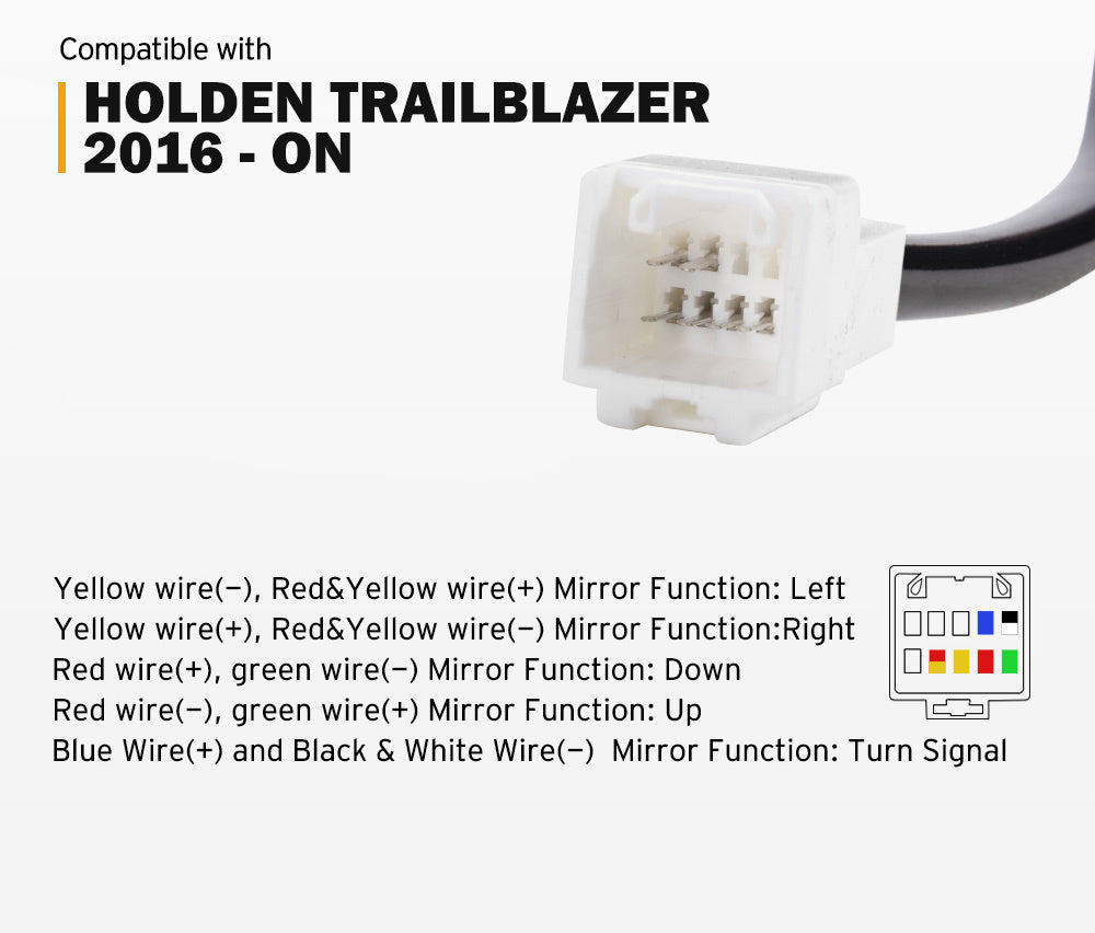 SAN HIMA Pair Towing Mirrors for Holden Trailblazer 2016 to Current