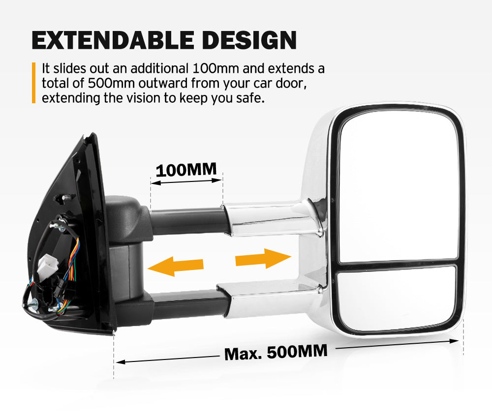 SAN HIMA Pair Towing Mirrors for Holden Trailblazer 2016 to Current