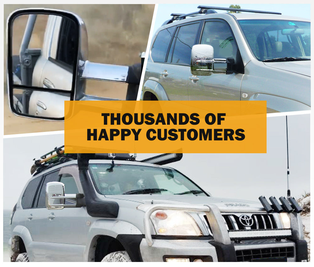 SAN HIMA Pair Extendable Towing Mirrors for Toyota Prado 120 Series 2002-2009