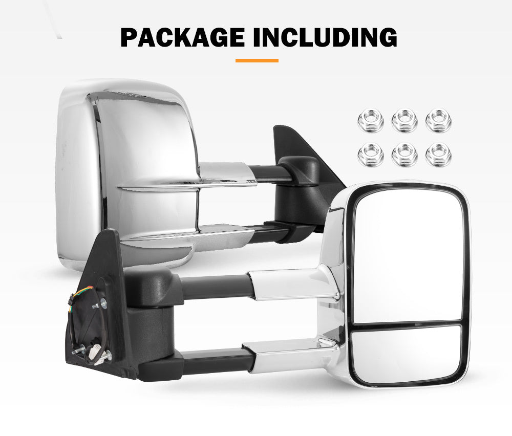 SAN HIMA Pair Extendable Towing Mirrors for Toyota Prado 120 Series 2002-2009