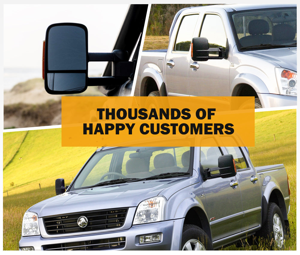 SAN HIMA Pair Towing Mirrors for Holden Rodeo 2003-2008 Black