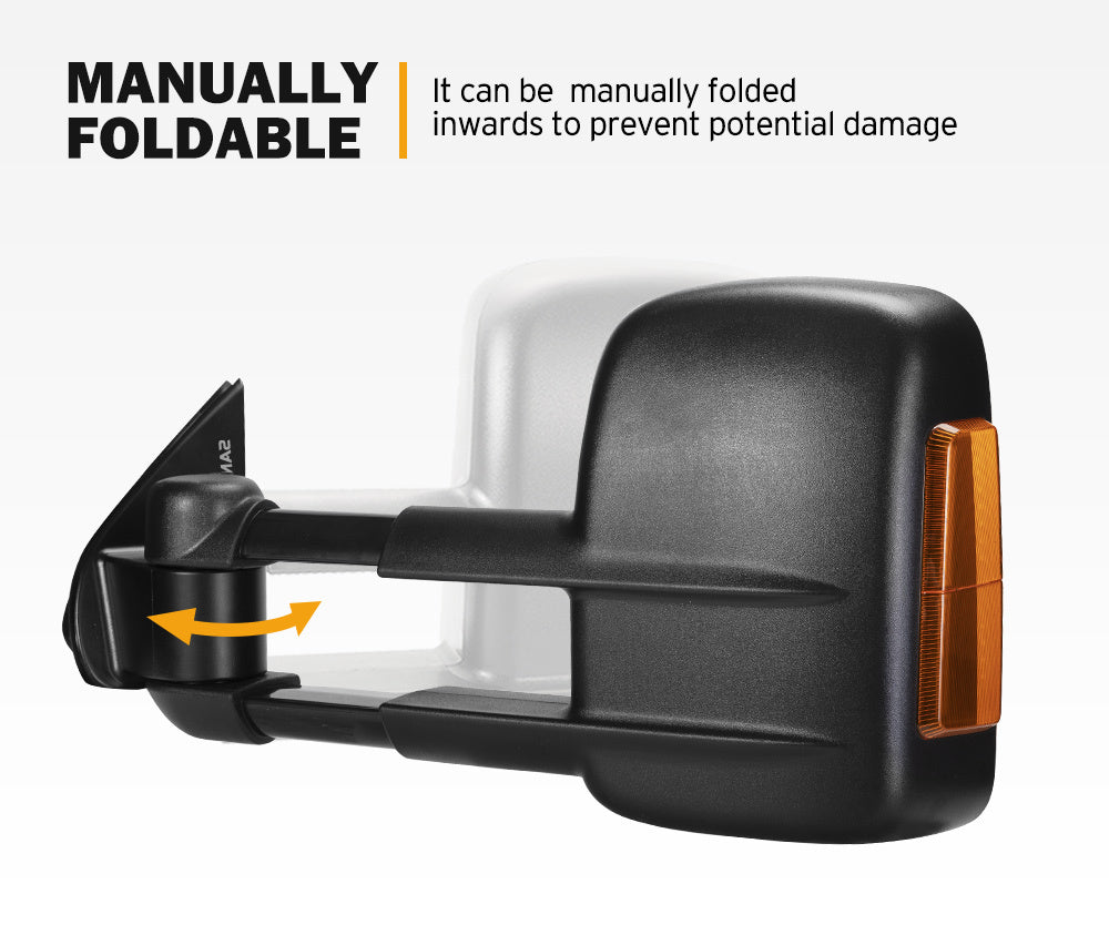 SAN HIMA Pair Towing Mirrors for Holden Rodeo 2003-2008 Black