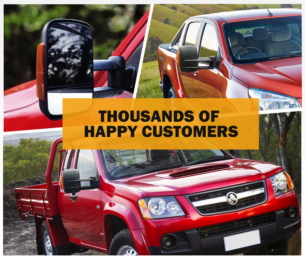 SAN HIMA Pair Towing Mirrors for Holden Colorado 2008-2011 Black