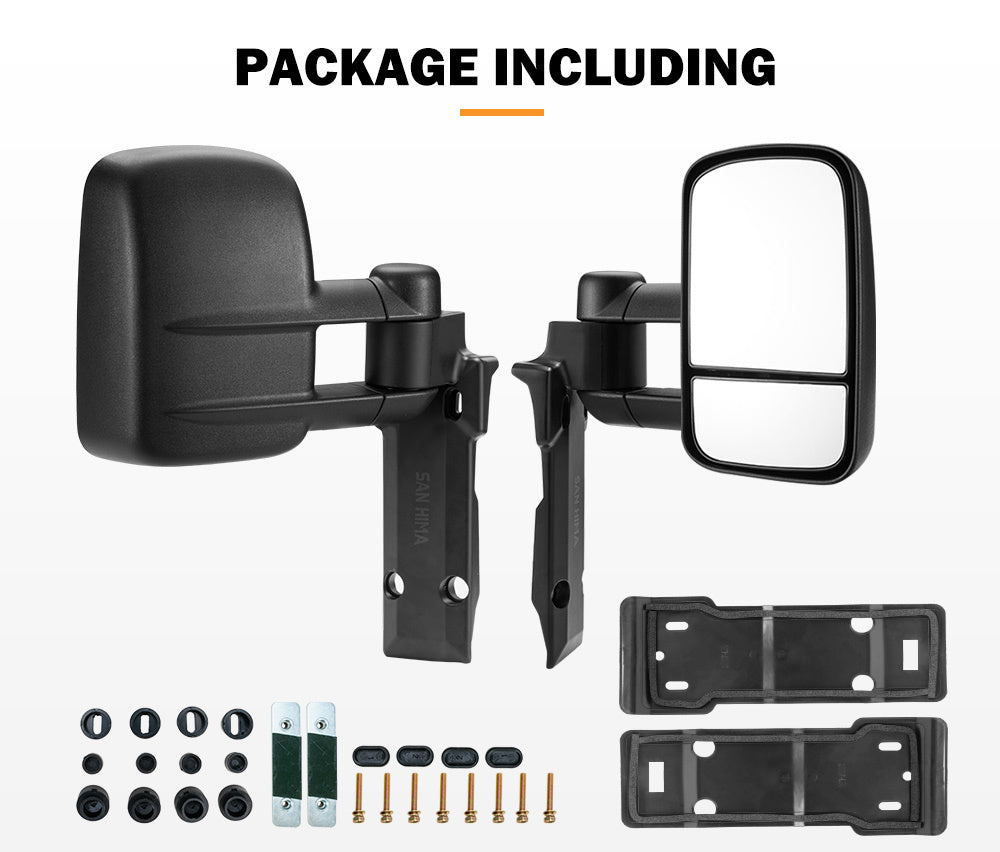 SAN HIMA Pair Extendable Towing Mirrors For Toyota Land Cruiser 70-79 Series 1984-2019