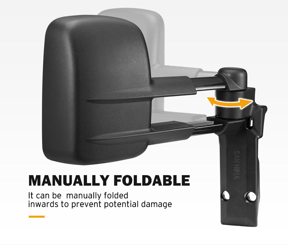 SAN HIMA Pair Extendable Towing Mirrors For Toyota Land Cruiser 70-79 Series 1984-2019