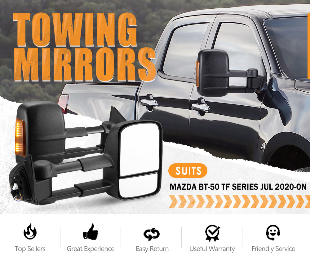 San Hima Extendable Towing Mirrors For Mazda BT-50 BT50 TF Series JULÂ 2020-Current