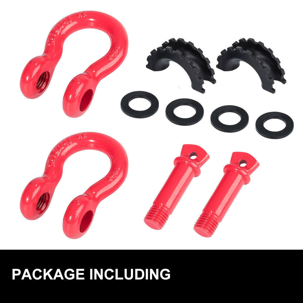 LIGHTFOX 4.75T Bow Shackle WLL 4.75Ton Rated 20mm 4WD Recovery Tow Car Trailer 2PCS