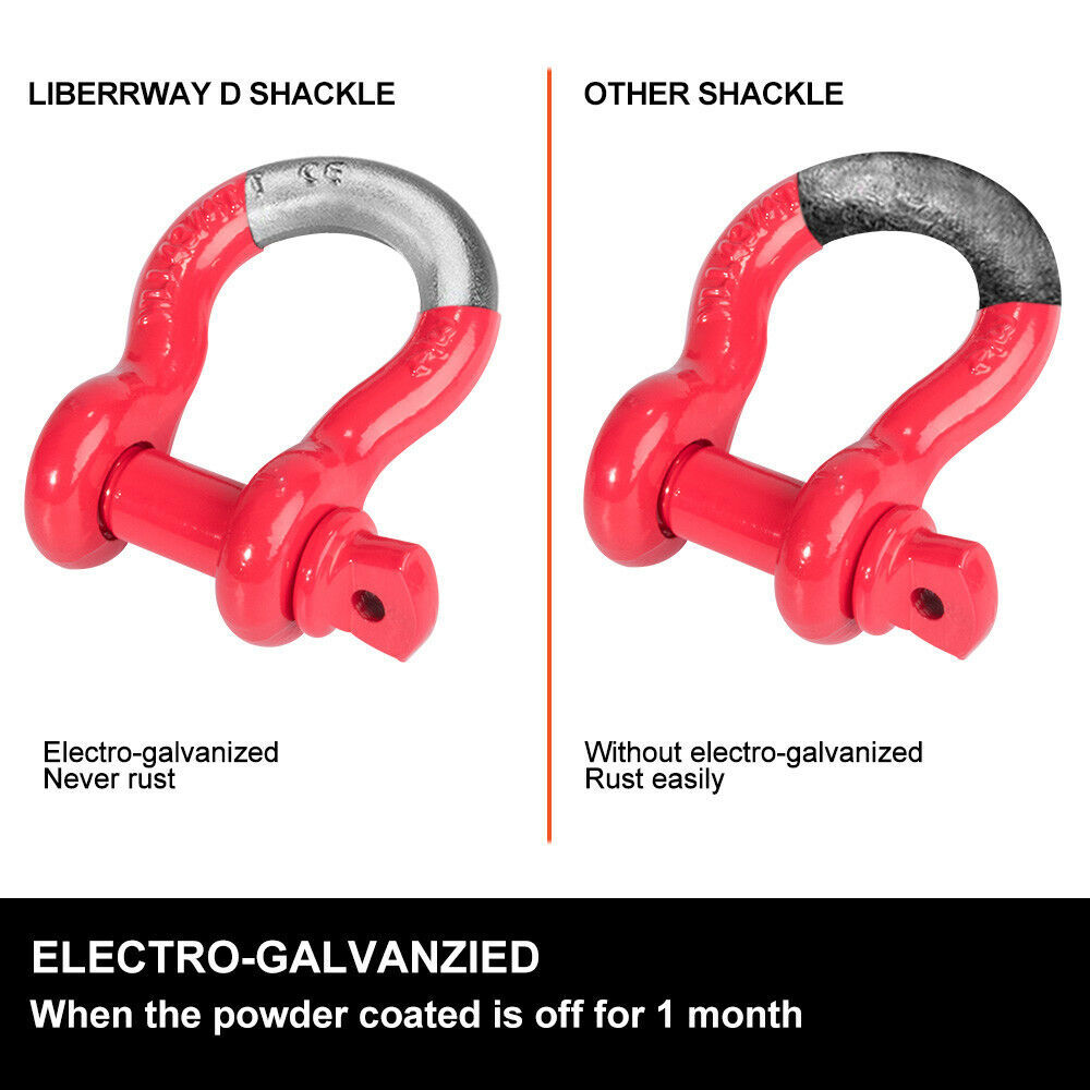 LIGHTFOX 4.75T Bow Shackle WLL 4.75Ton Rated 20mm 4WD Recovery Tow Car Trailer 2PCS