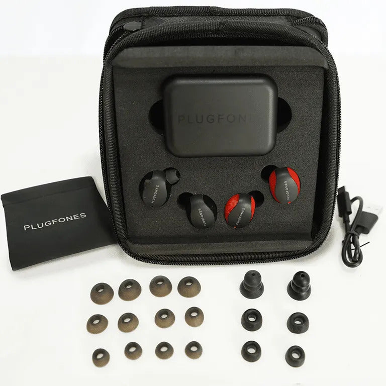 PlugFones Sovereign Duo Wireless Earplugs Twin Pack Black/Red