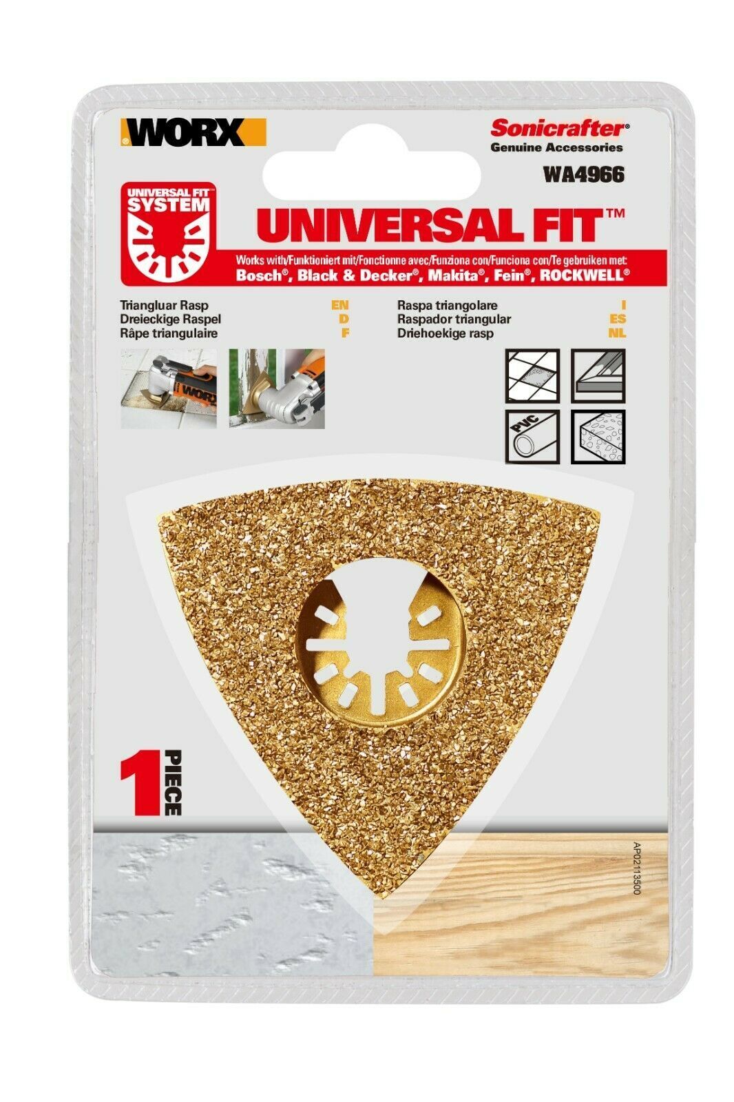 WORX SoniCrafter Universal Fit Triangle Carbide Rasp for Oscillating Multi-Tool - WA4966