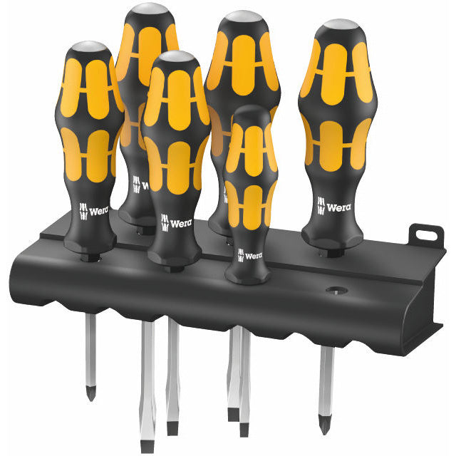 Wera 6 Piece Screwdriver Set Chiseldriver with Rack Set WER018282