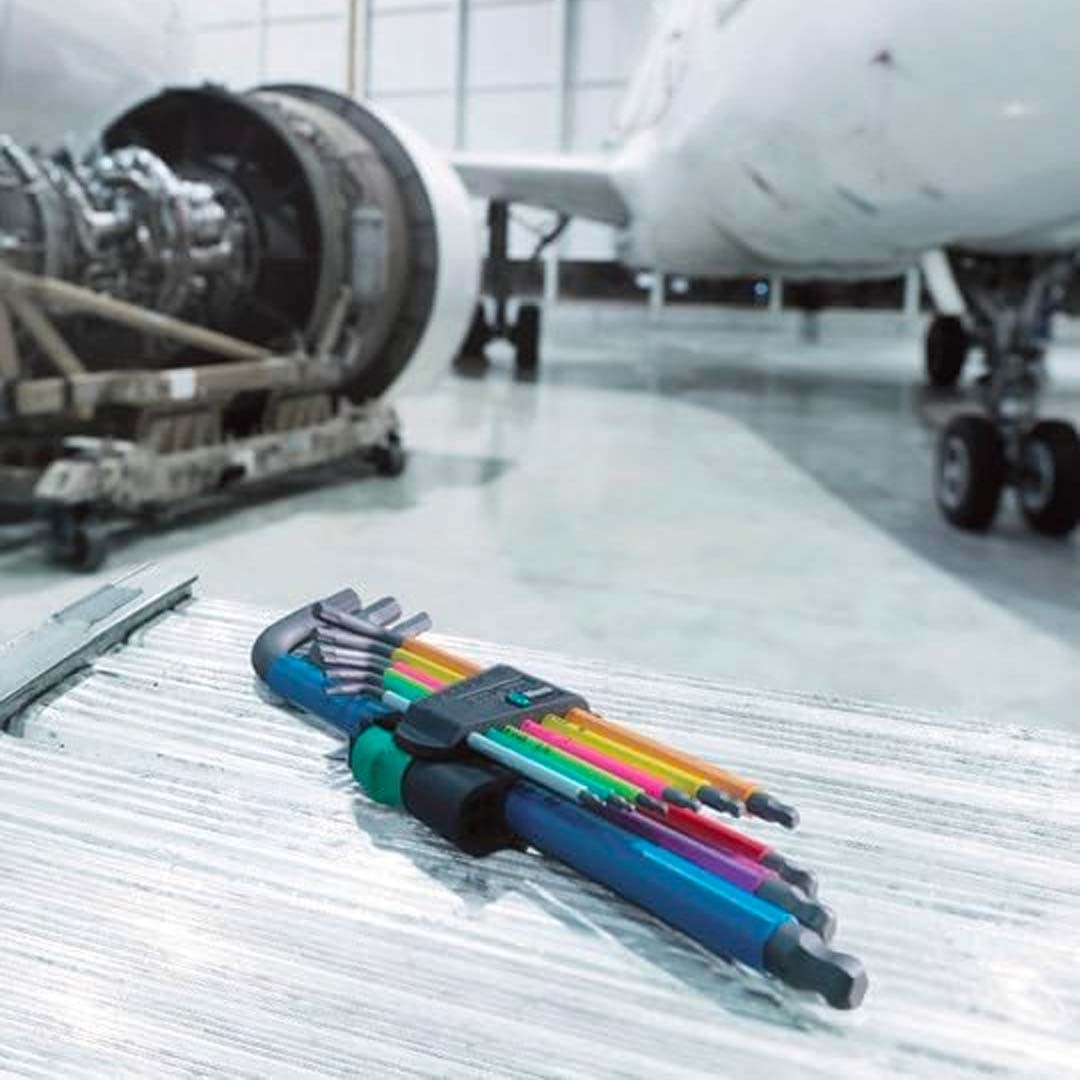 Wera 9 Piece Hex-Plus + Ball End Multicolour L-Key Set Metric with Holding Function WER022210