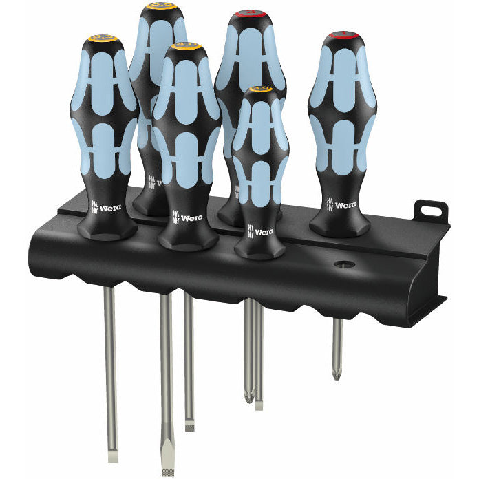 Wera 6 Piece Screwdriver Set Stainless and Rack WER032060