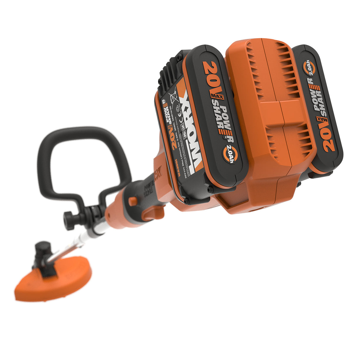 WORX 40V Cordless 30cm Grass Trimmer w/ 2x POWERSHARE 2Ah Batteries & 1x Charger - WG183E.B