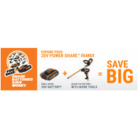 WORX 20V Cordless Hedge Trimmer Skin (POWERSHARE Battery / Charger not incl.) - WG261E.9
