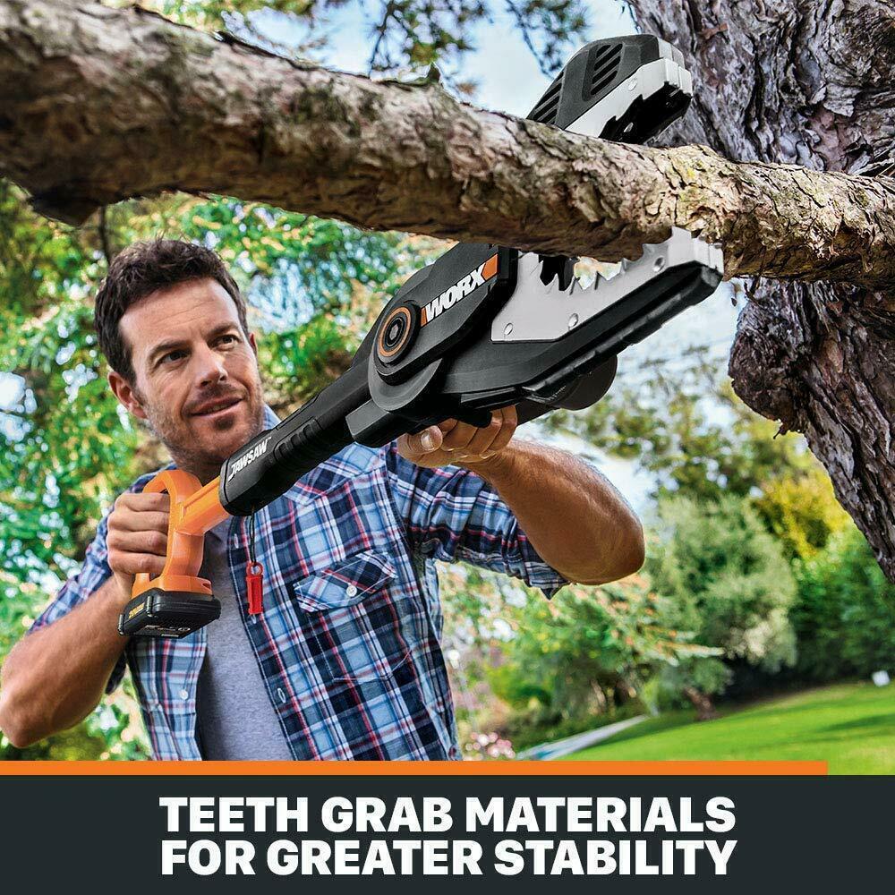 WORX 20V Cordless JAWSAW 15cm Chainsaw w/ POWERSHARE 2Ah Battery & Charger - WG329E.B