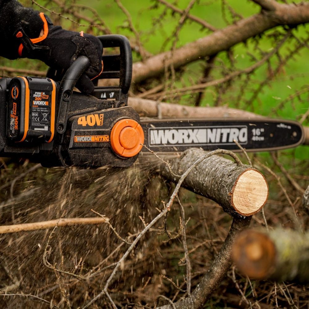 WORX NITRO 40V Cordless Brushless 40cm Chainsaw - POWERSHARE Tool Only - WG385E.9