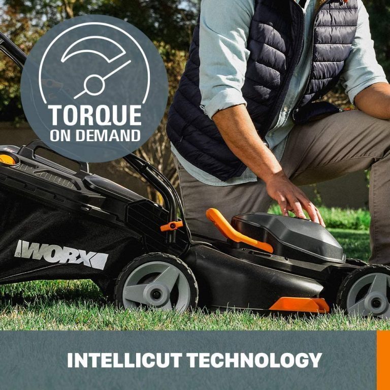 WORX 40V Cordless 40cm Push Lawn Mower with 2x 4Ah PRO POWERSHARE Batteries & Dual Charger - WG743E