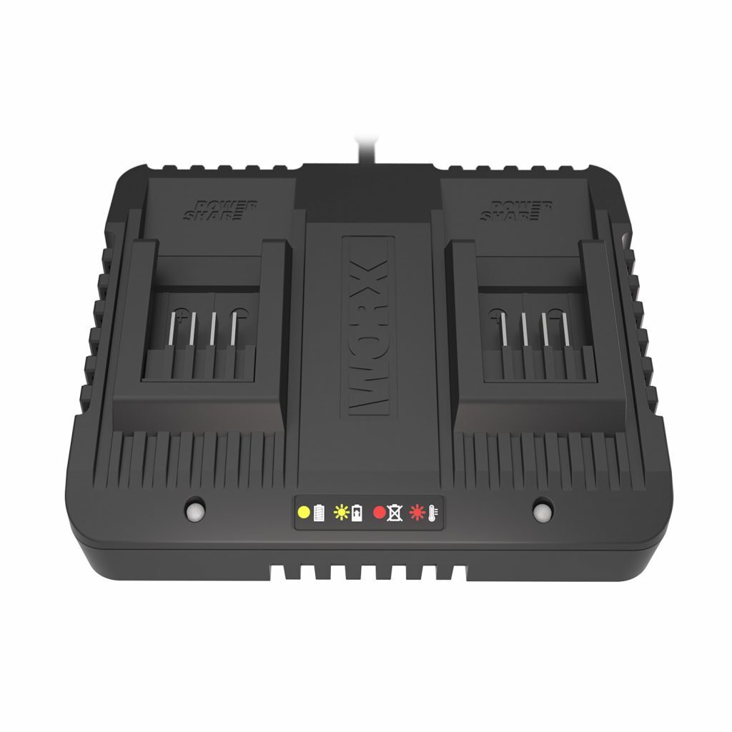 WORX 40V Cordless 40cm Push Lawn Mower with 2x 4Ah PRO POWERSHARE Batteries & Dual Charger - WG743E