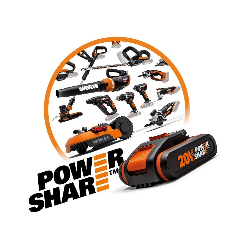 WORX 40V Cordless 40cm Push Lawn Mower with 2x 4Ah PRO POWERSHARE Batteries & Dual Charger - WG743E