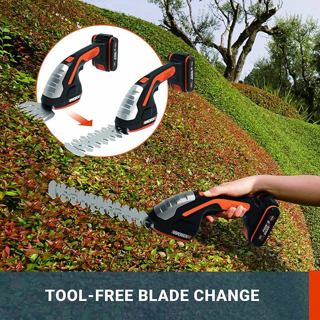 WORX 20V Cordless Zen Shrub & Grass Shears with 2Ah POWERSHARE Battery & Charger - WG801E