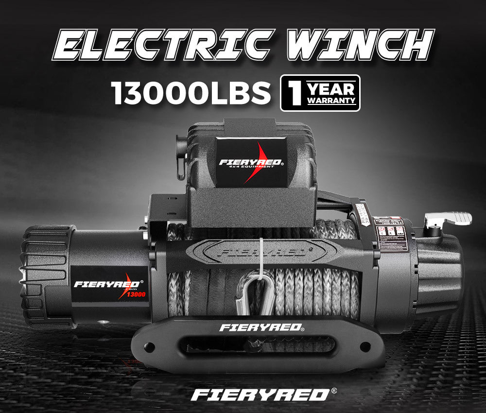 FIERYRED 12V 13000LBS Wireless Electric Winch Synthetic Rope