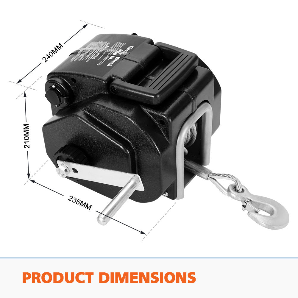 FIERYRED 6500LBS 12V Electric Boat Winch Portable Detachable 3000KG ATV 4X4 4WD