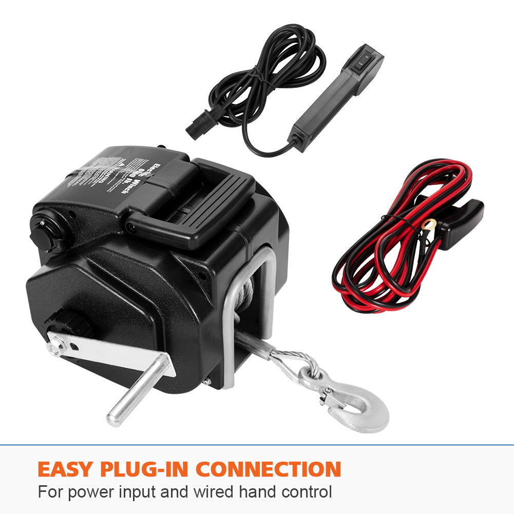 FIERYRED 6500LBS 12V Electric Boat Winch Portable Detachable 3000KG ATV 4X4 4WD
