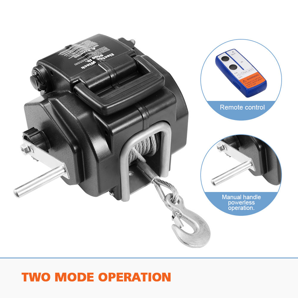 FIERYRED 6500LBS 12V Electric Boat Winch Portable Detachable 3000KG ATV 4X4 4WD