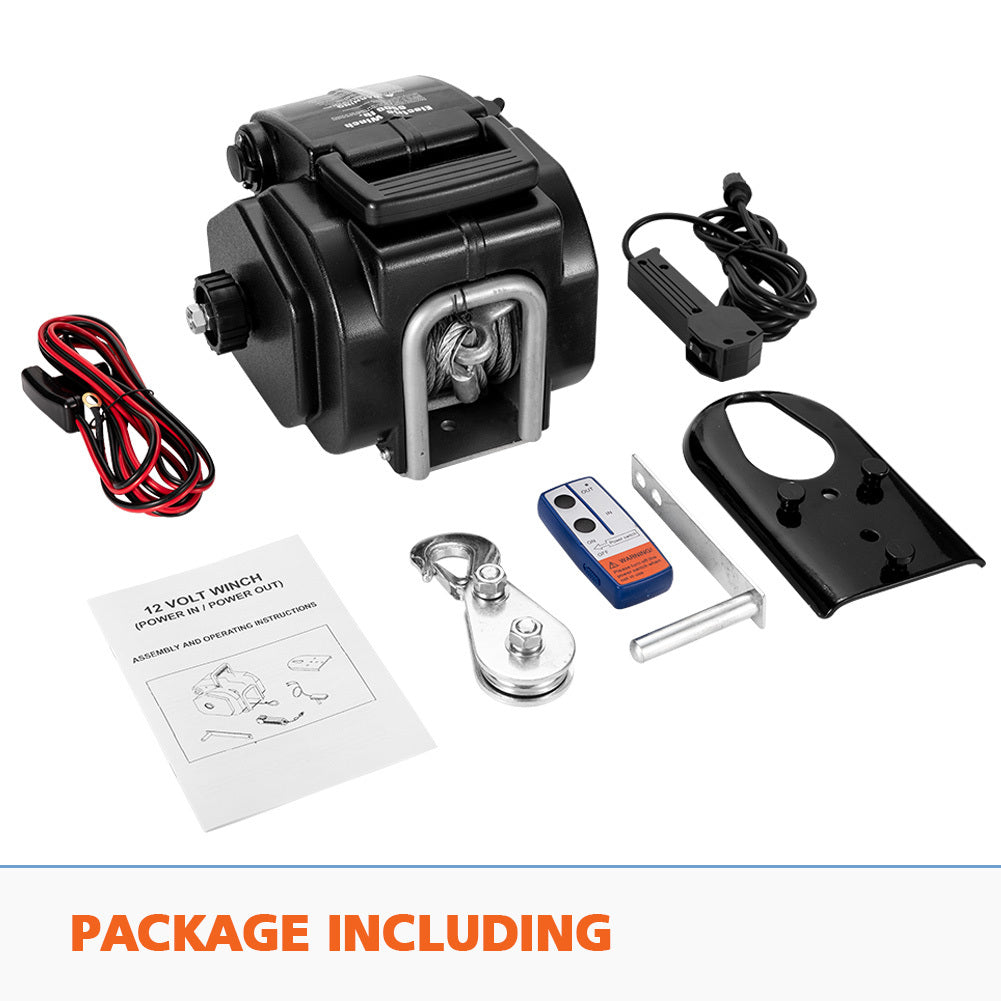 FIERYRED 6500LBS 12V Electric Boat Winch Portable Detachable 3000KG ATV 4X4 4WD