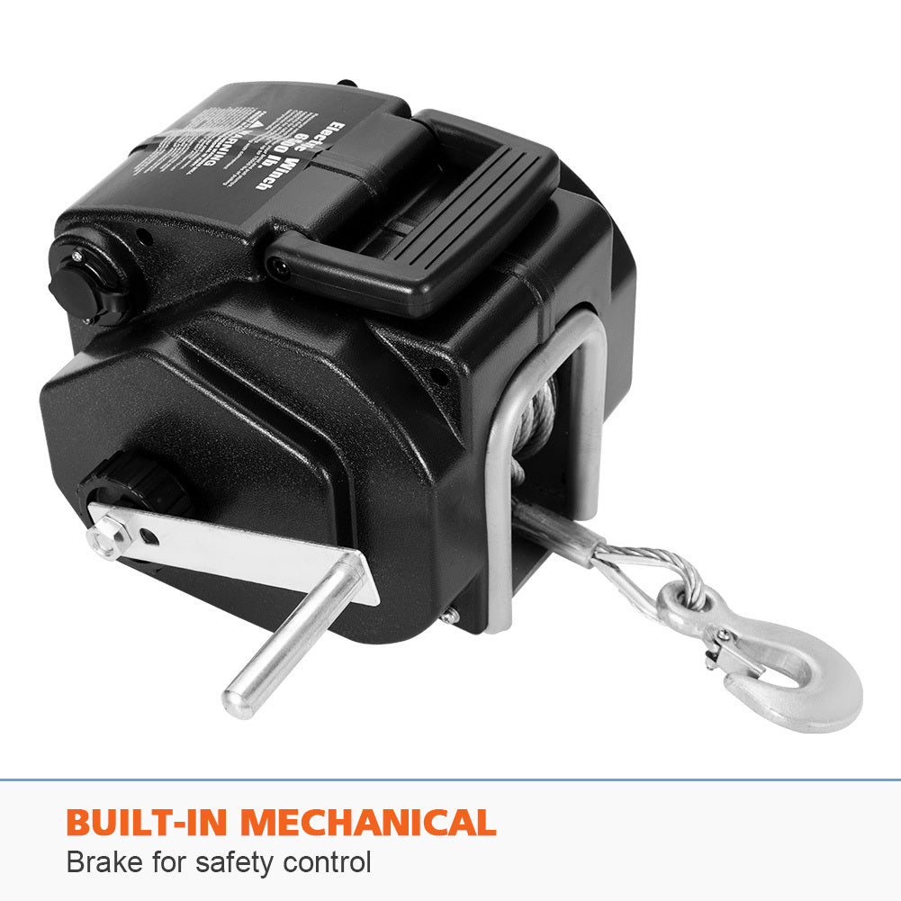 FIERYRED 6500LBS 12V Electric Boat Winch Portable Detachable 3000KG ATV 4X4 4WD