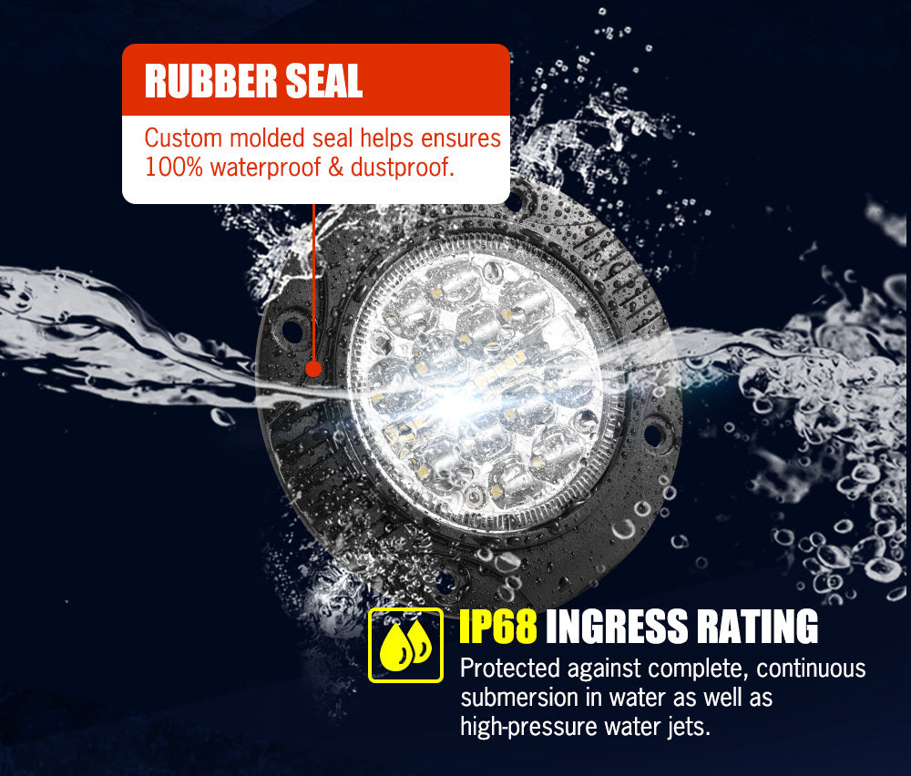 LIGHTFOX 2x 5inch Flush Mount LED Work Light Bar Combo Reverse Round Fog Lamp 4WD