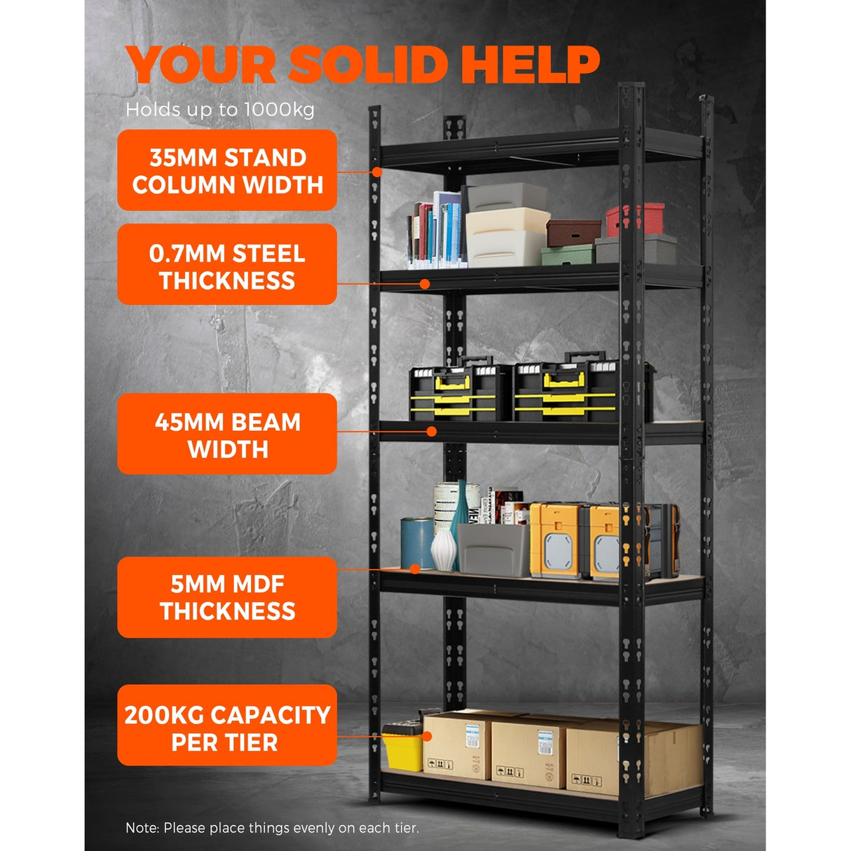 Sharptoo Warehouse Shelving Garage Shelves Storage Rack Pallet Racking 1.8*0.9m