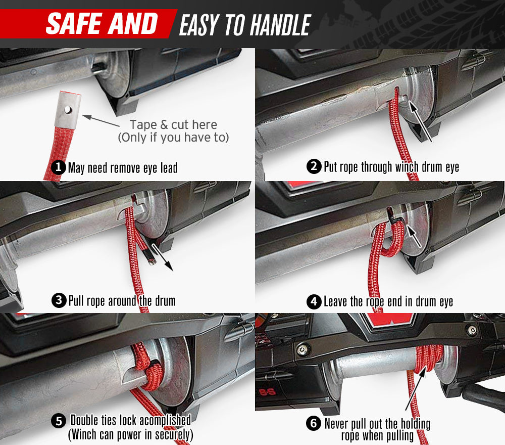FIERYRED 10MM x 30M Synthetic Winch Rope Dyneema SK75 Tow Recovery Cable Offroad 4WD